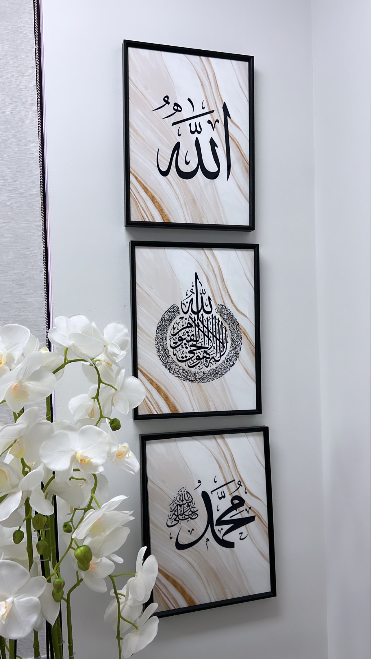 3 piece calligraphy black set - Luscious Homewares