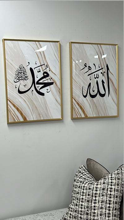 calligraphy set of 2 gold frames - Luscious Homewares