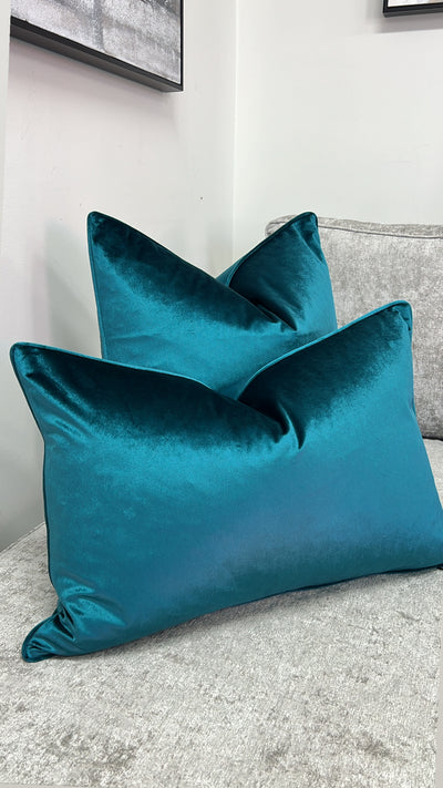 Luxe teal plush cushion - Luscious Homewares