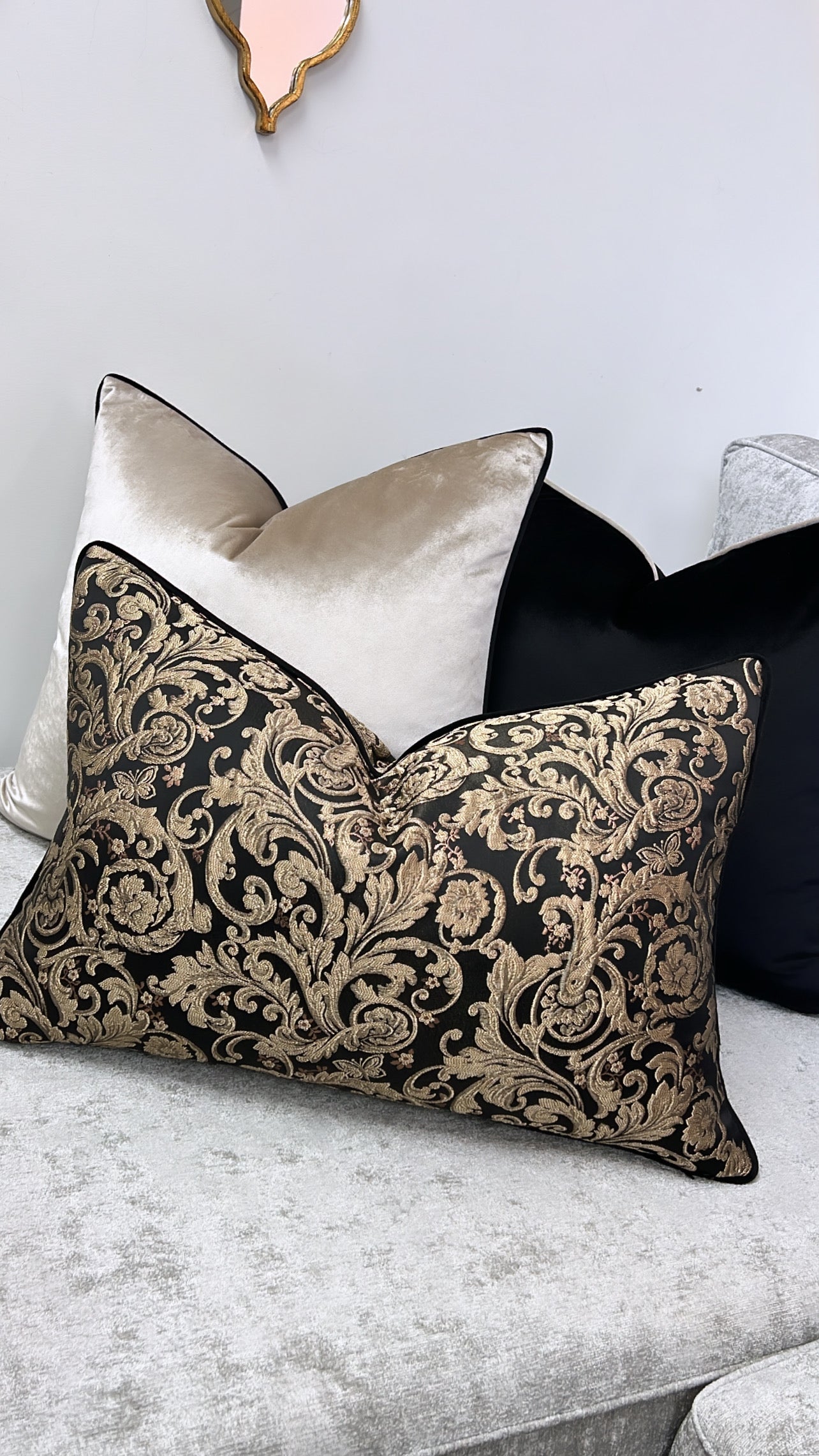 Madelyn black cushion - Luscious Homewares