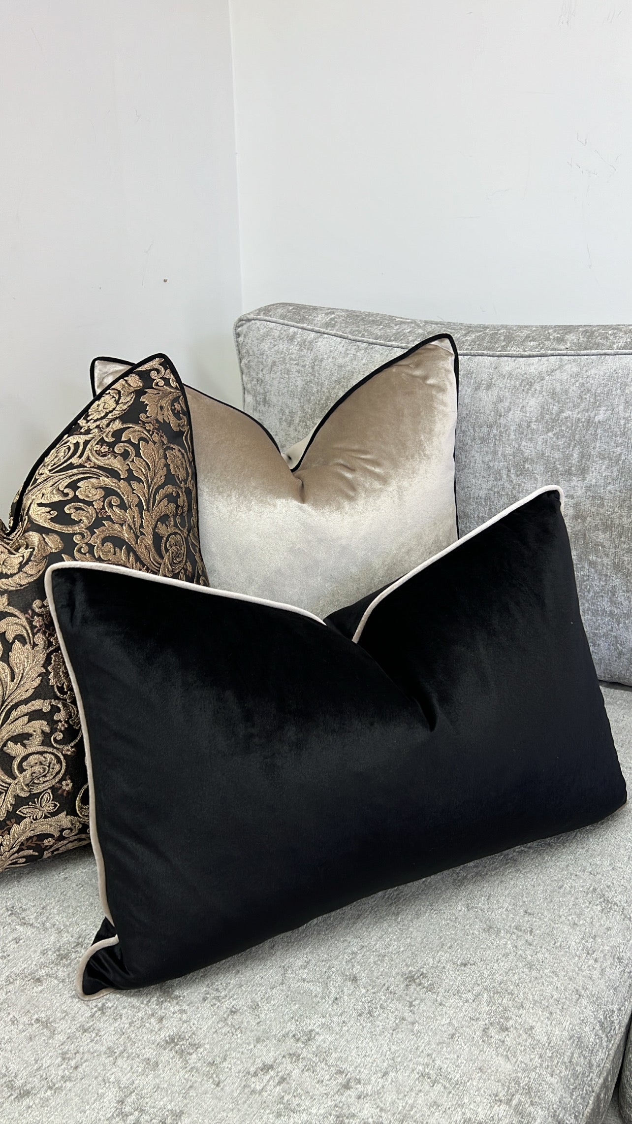 Madelyn black cushion - Luscious Homewares