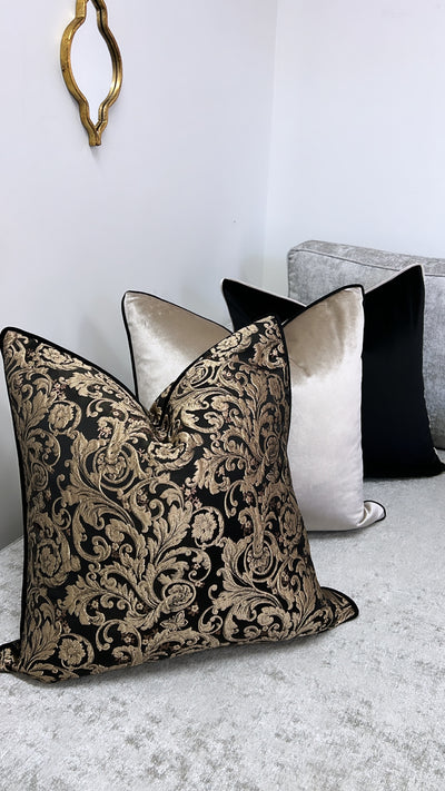 Madelyn black cushion - Luscious Homewares