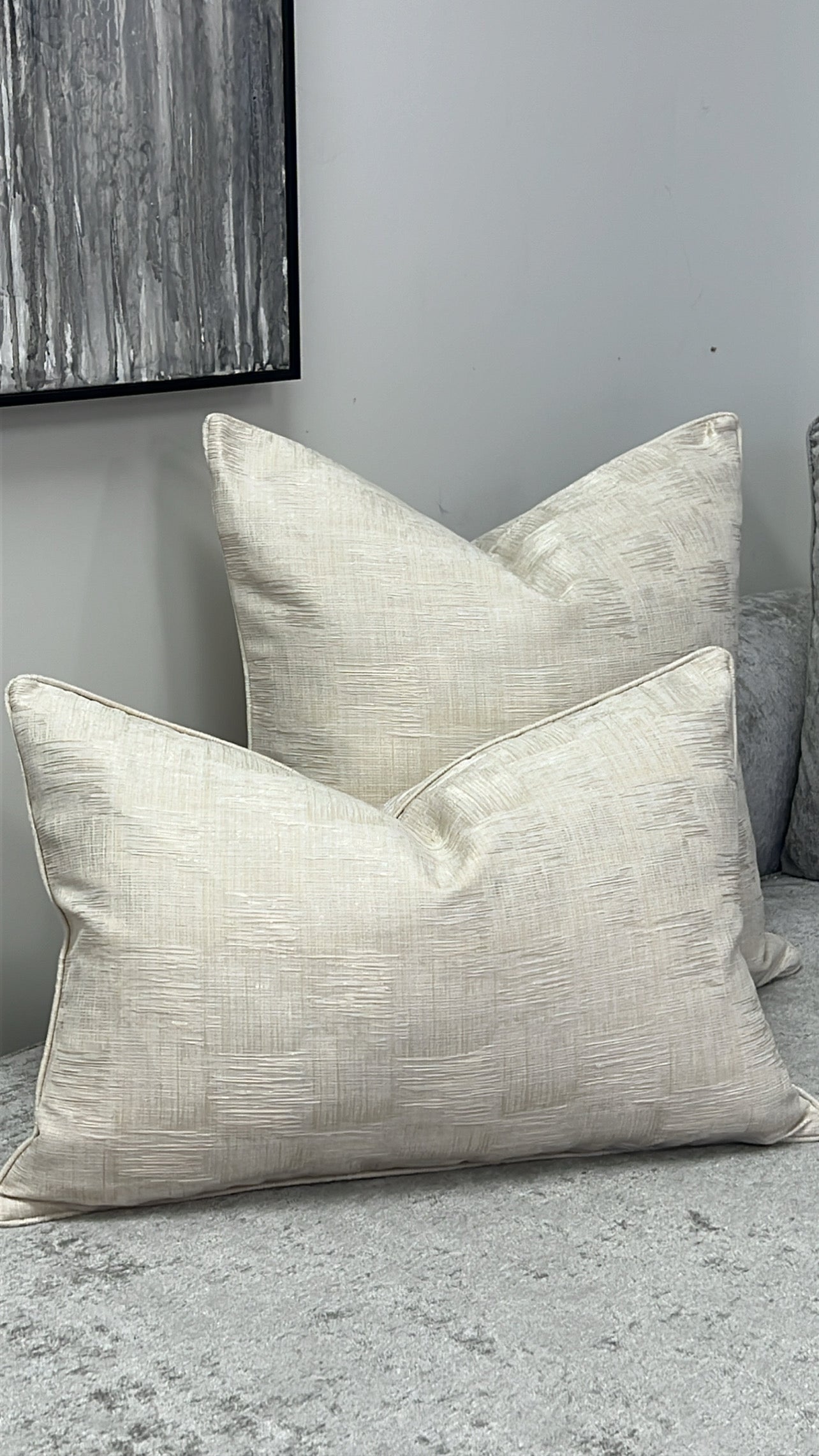 Dazzler light beige gold cushion - Luscious Homewares