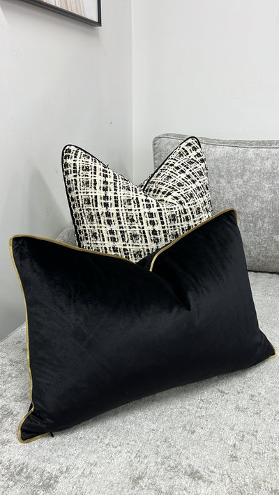 Hilton black/gold cushion - Luscious Homewares