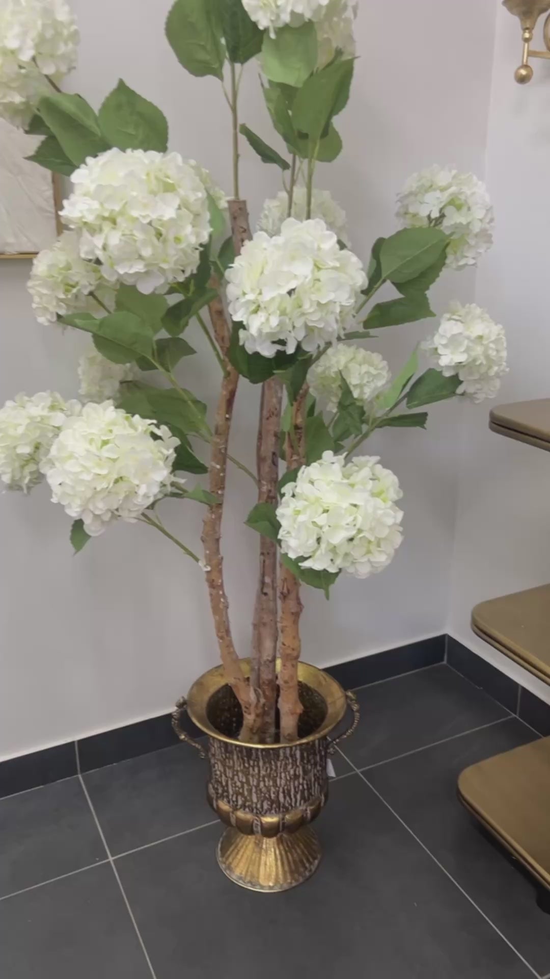 Hydrangea white artificial plant tree