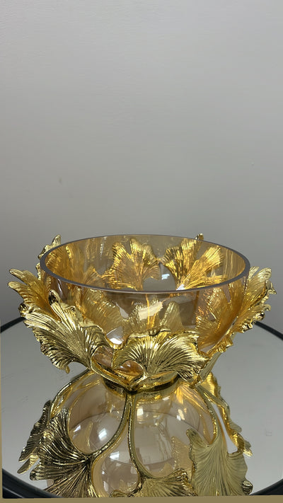 Ginkgo golden decorative bowl - Luscious Homewares