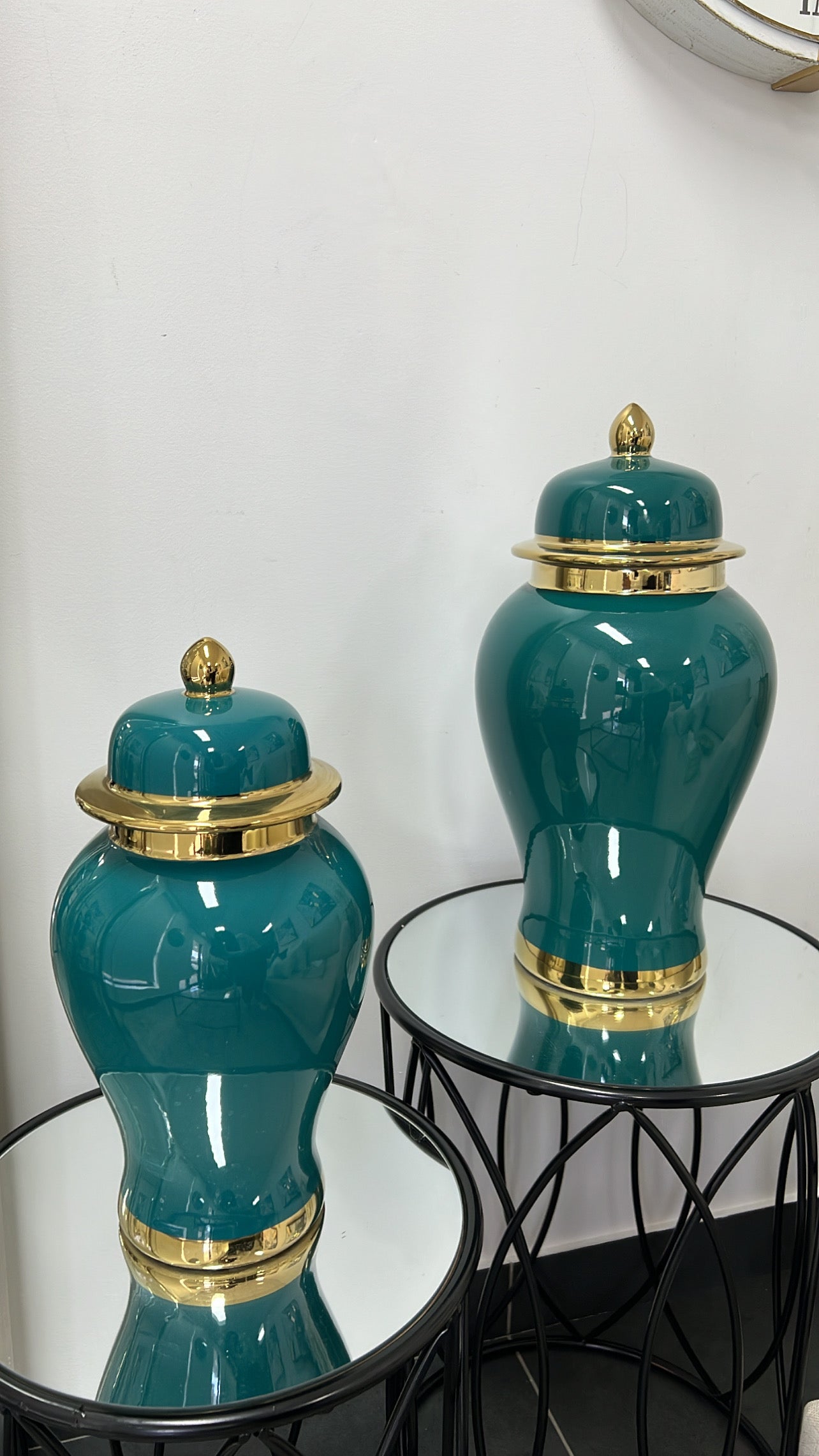 Lujayna ginger jar teal large - Luscious Homewares