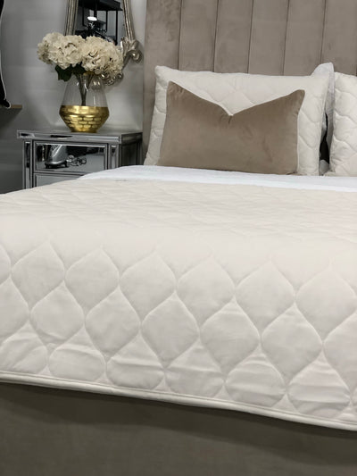 Luxe ivory Coverlet queen / king - Luscious Homewares