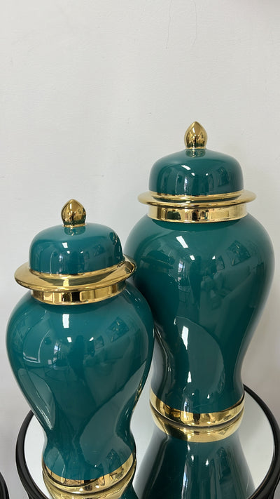 Lujayna ginger jar teal large - Luscious Homewares