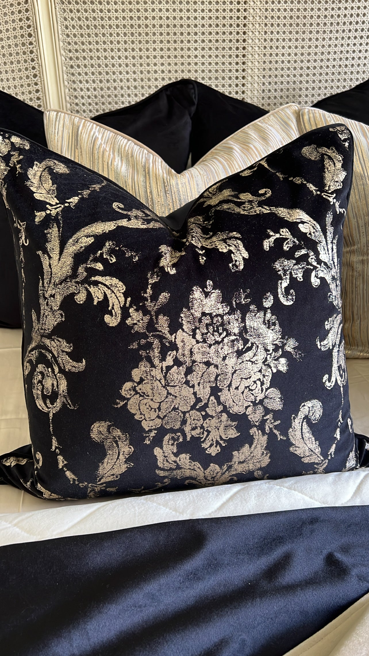 Zahra gold cushion champagne 55x55 - Luscious Homewares