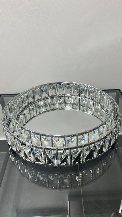 Estelle crystal silver trays - Luscious Homewares