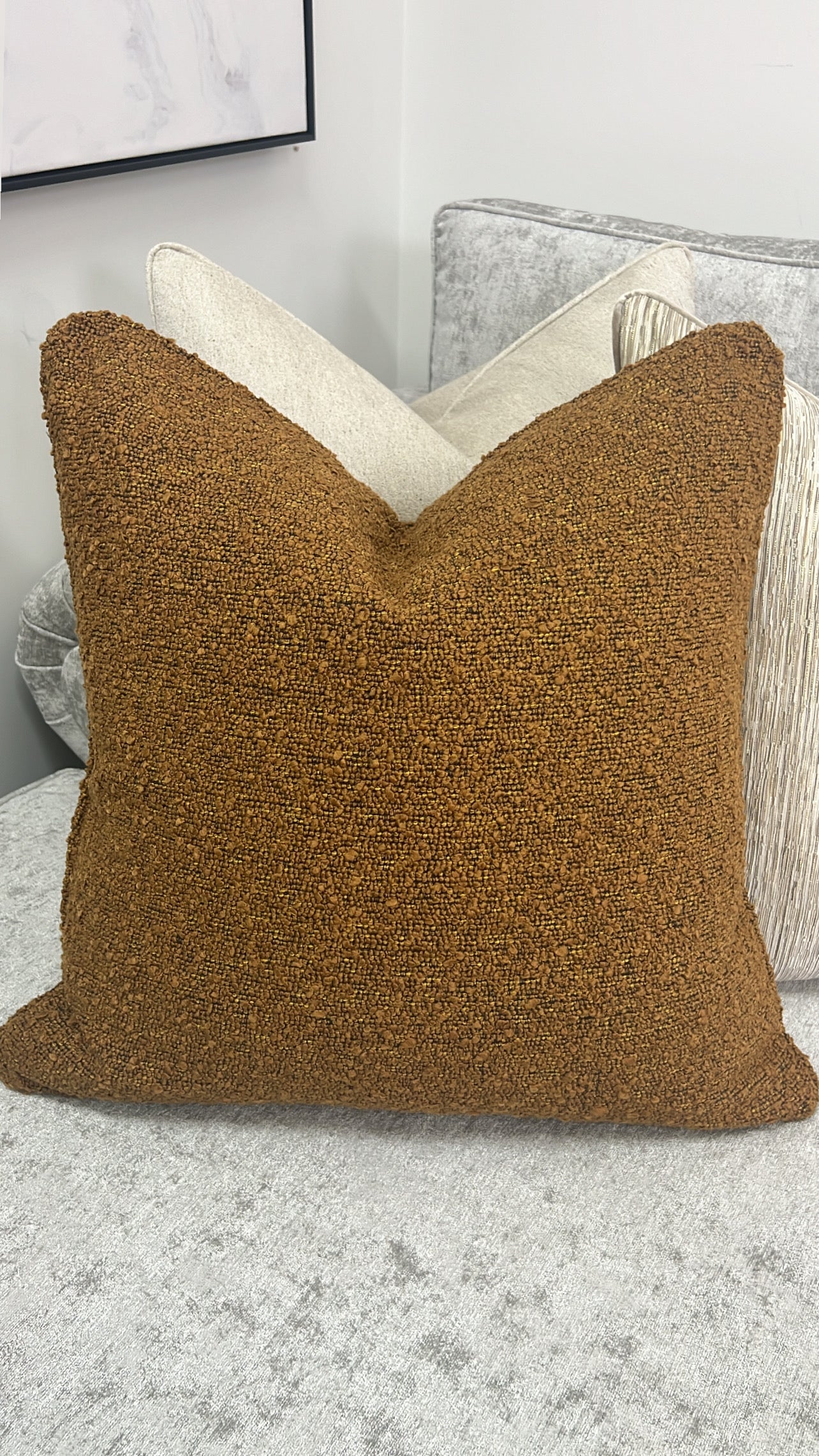 Bouncy tan cushion 55x55 - Luscious Homewares